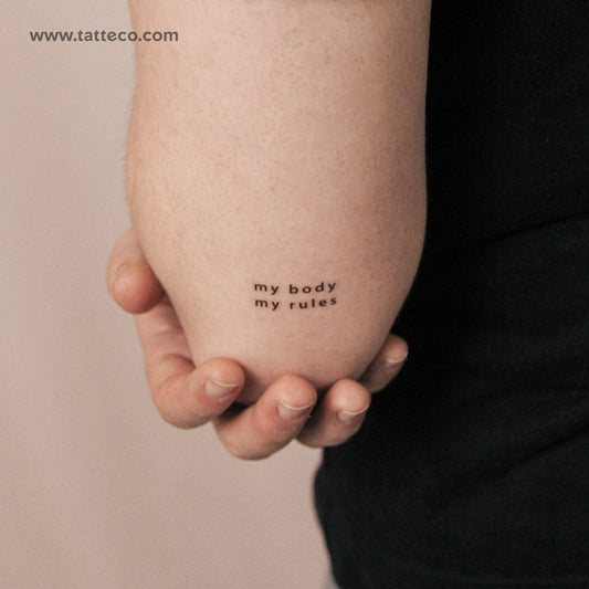 My Body, My Rules Semi-Permanent Tattoo - Set of 2