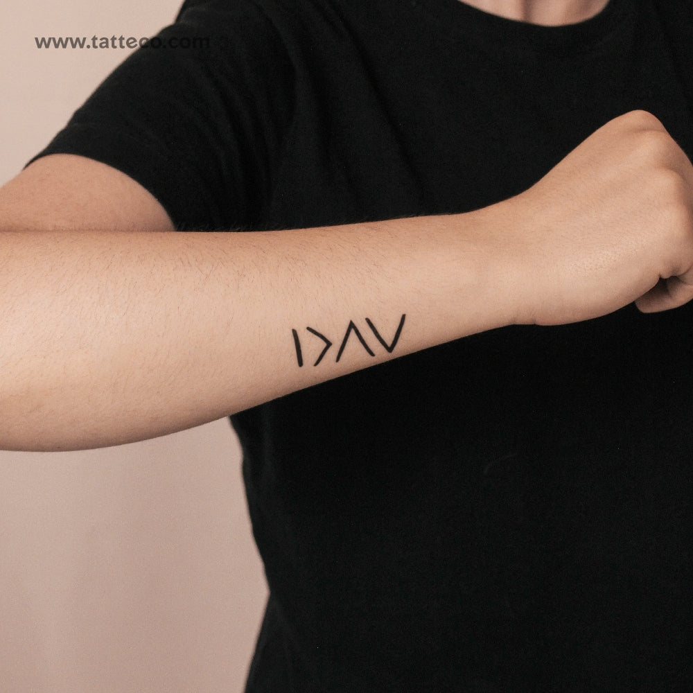 I Am Greater Than My Highs And Lows Symbol Semi-Permanent Tattoo - Set of 2