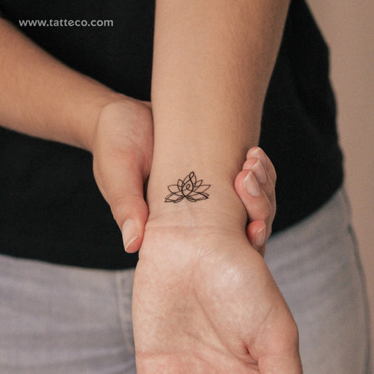 Small Motherhood Lotus Semi-Permanent Tattoo - Set of 2
