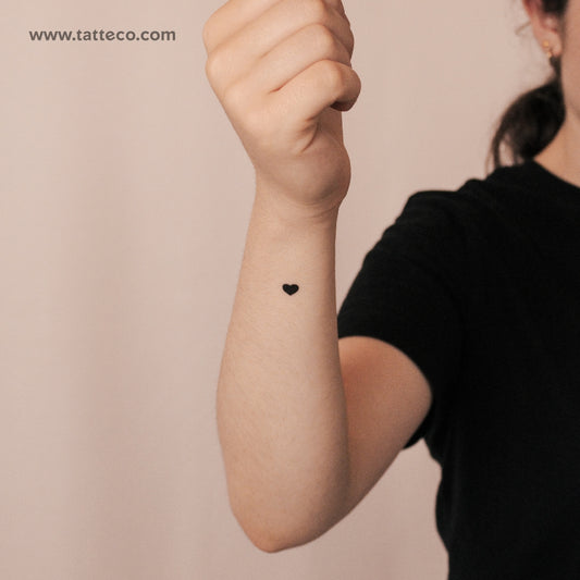 Tiny Black Heart Semi-Permanent Tattoo - Set of 2