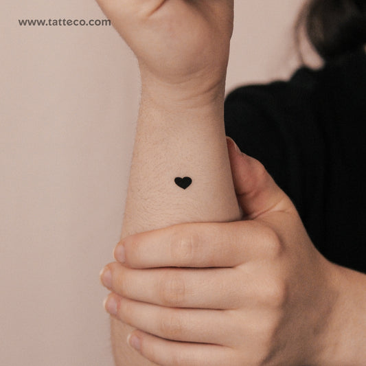 Tiny Black Heart Semi-Permanent Tattoo - Set of 2