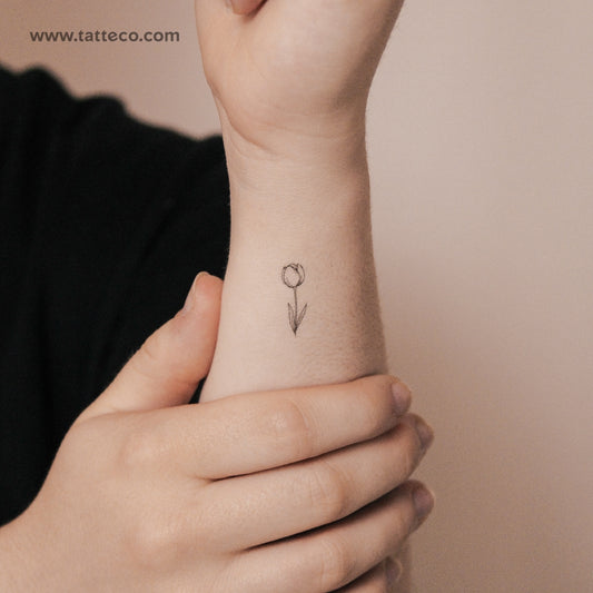 Small Tulip Semi-Permanent Tattoo - Set of 2