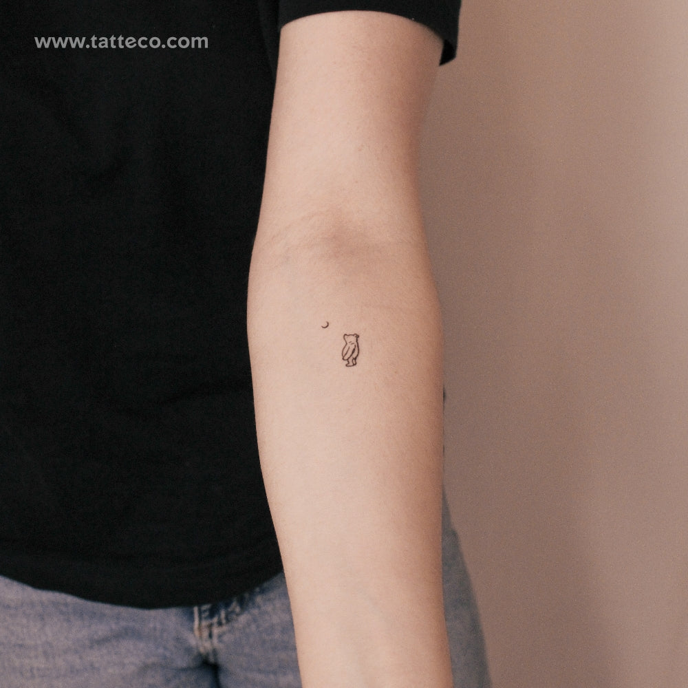 Tatuaje semipermanente de oso Pooh - Juego de 2