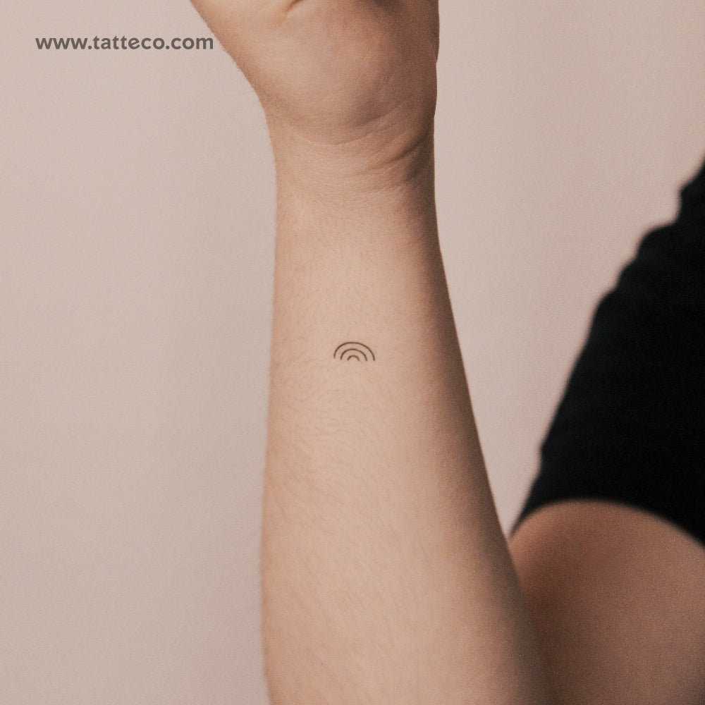 Tiny Minimalist Rainbow Semi-Permanent Tattoo - Set of 2