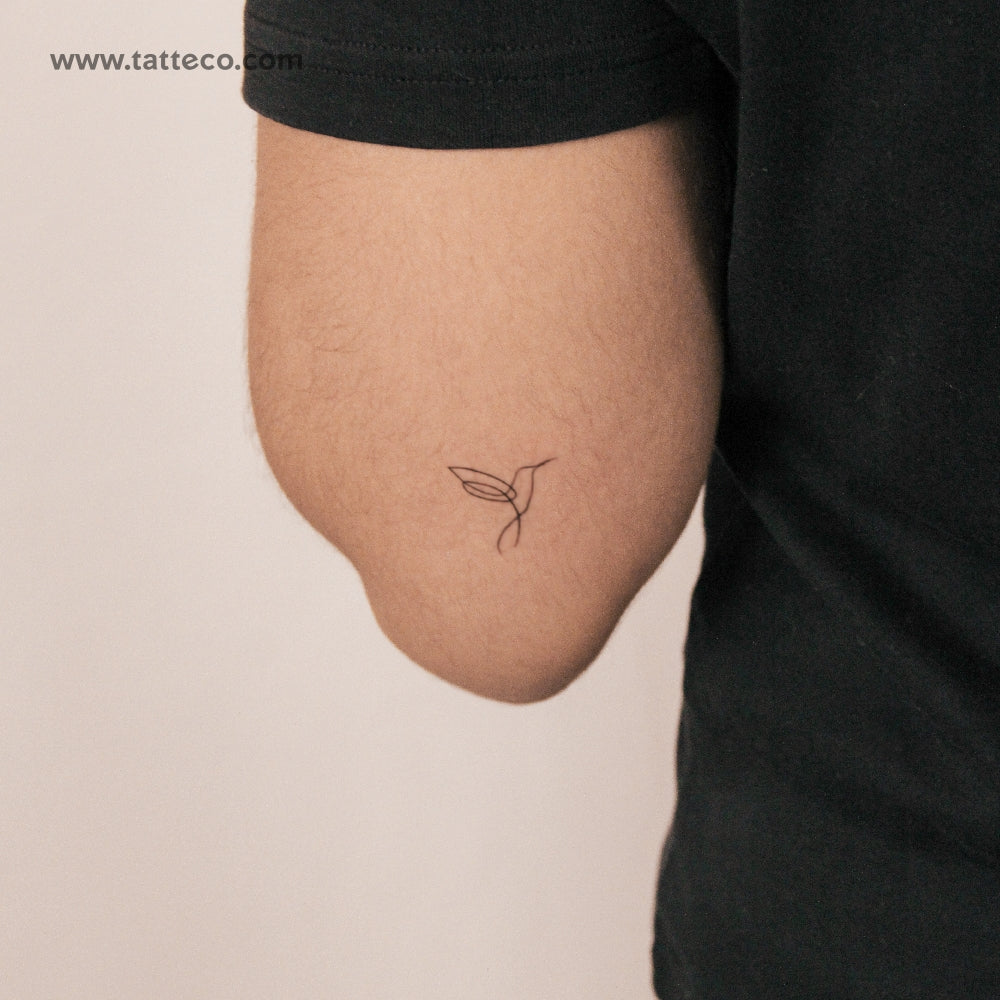 Single Line Hummingbird Semi-Permanent Tattoo - Set of 2
