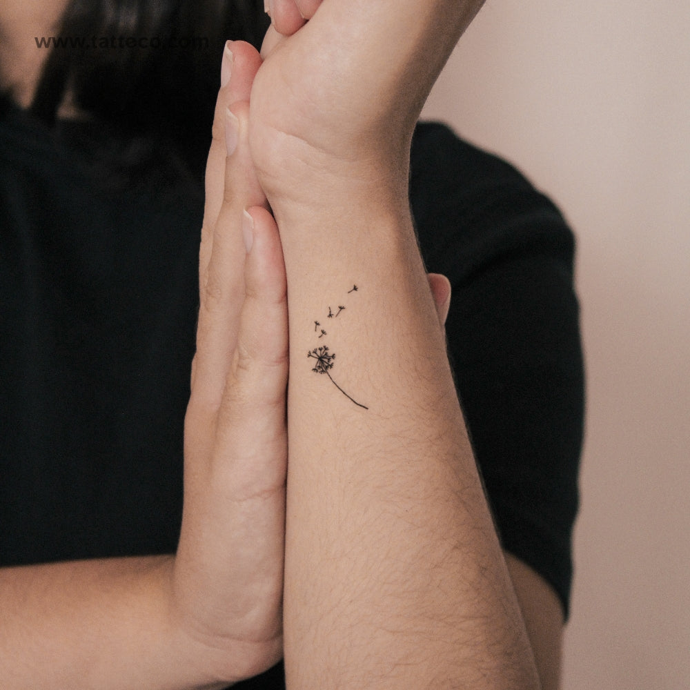Dandelion And Seeds Semi-Permanent Tattoo - Set of 2