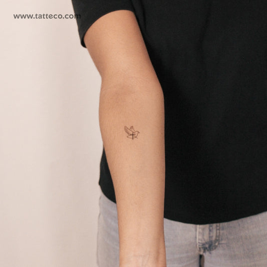 Tatuaje semipermanente de cruz, paloma, Jesús y pez (juego de 2)