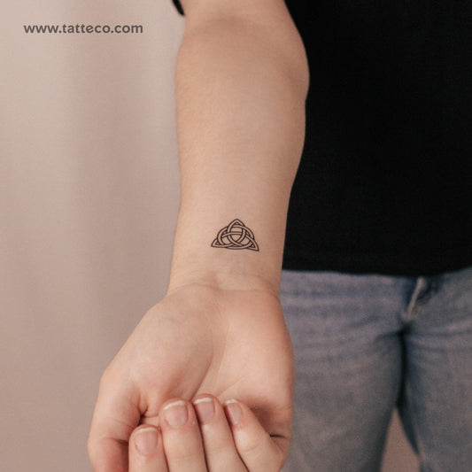 Small Interlaced Trinity Knot Semi-Permanent Tattoo - Set of 2