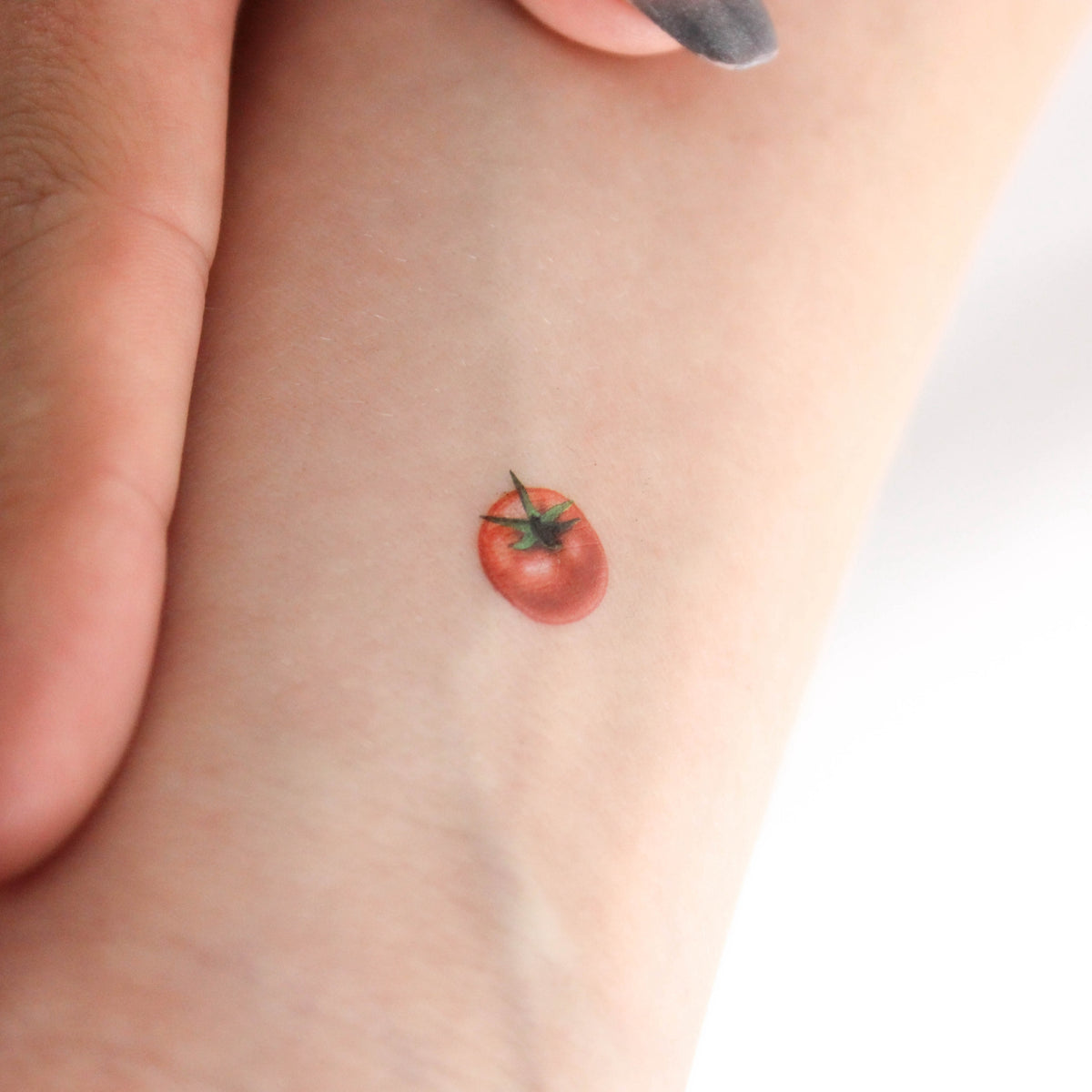 Tiny Red Tomato Temporary Tattoo - Set of 3