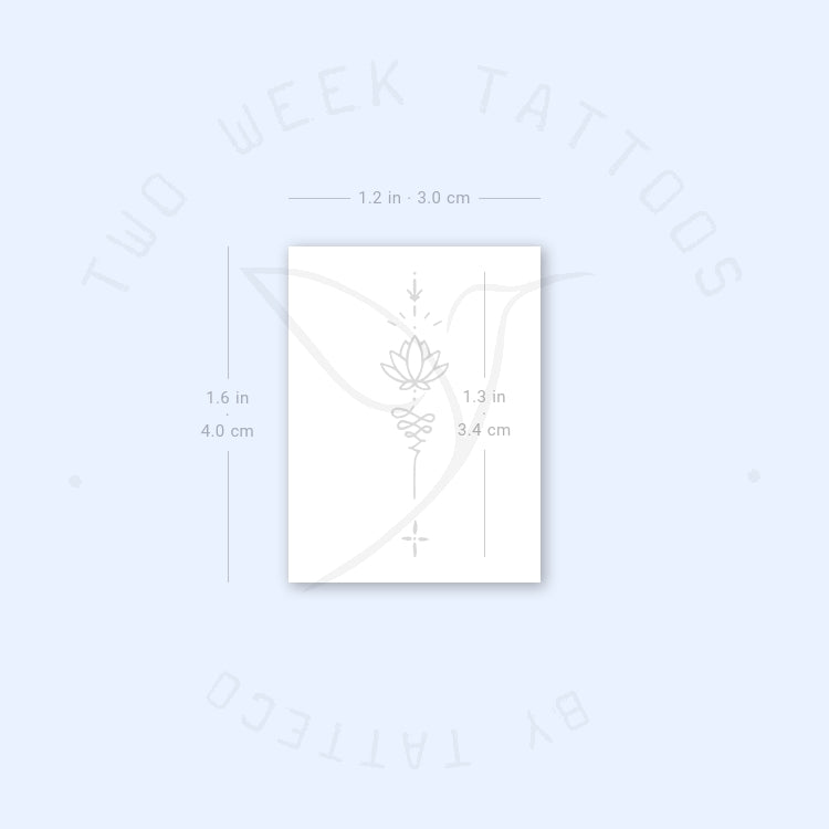 Ornamental Lotus Unalome Semi-Permanent Tattoo - Set of 2