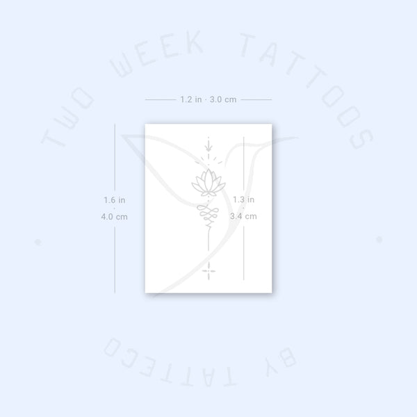 Ornamental Lotus Unalome Semi-Permanent Tattoo - Set of 2