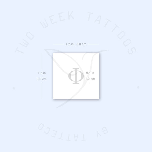 Uppercase Phi Semi-Permanent Tattoo - Set of 2