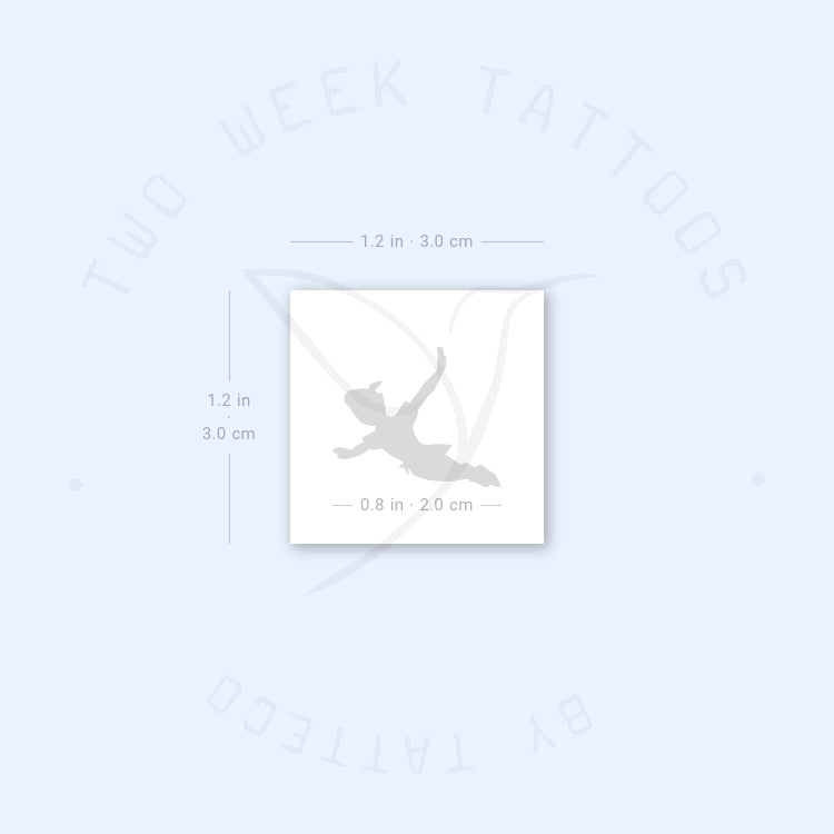 Tatuaje semipermanente de silueta de Peter Pan (juego de 2)