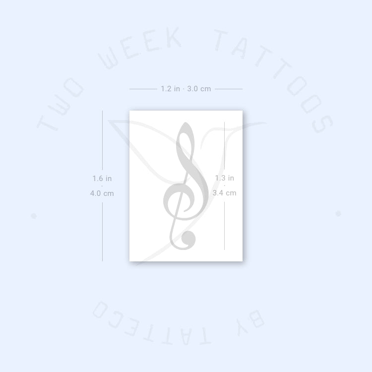 Tatuaje semipermanente de clave de sol (juego de 2)
