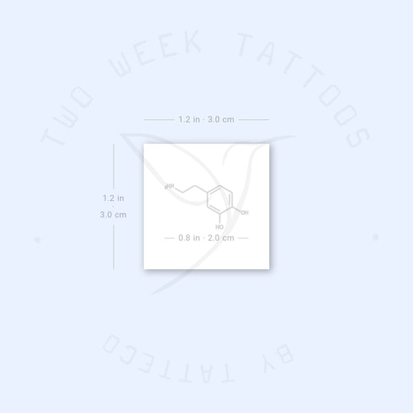 Small Dopamine Chemical Structure Semi-Permanent Tattoo - Set of 2