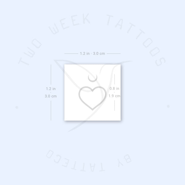 Heart Moon Semi-Permanent Tattoo - Set of 2