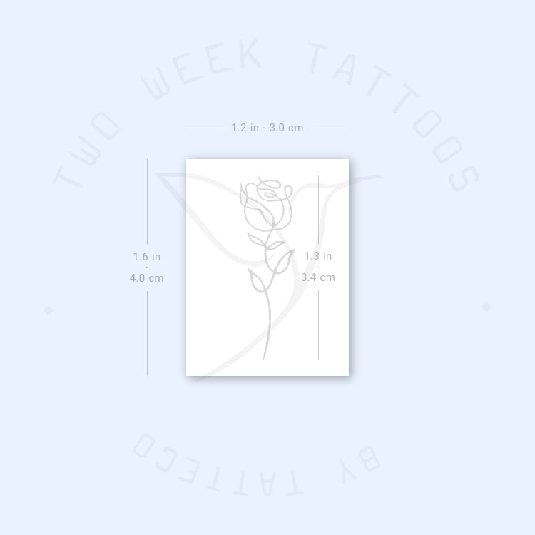 Single Line Rose Semi-Permanent Tattoo - Set of 2
