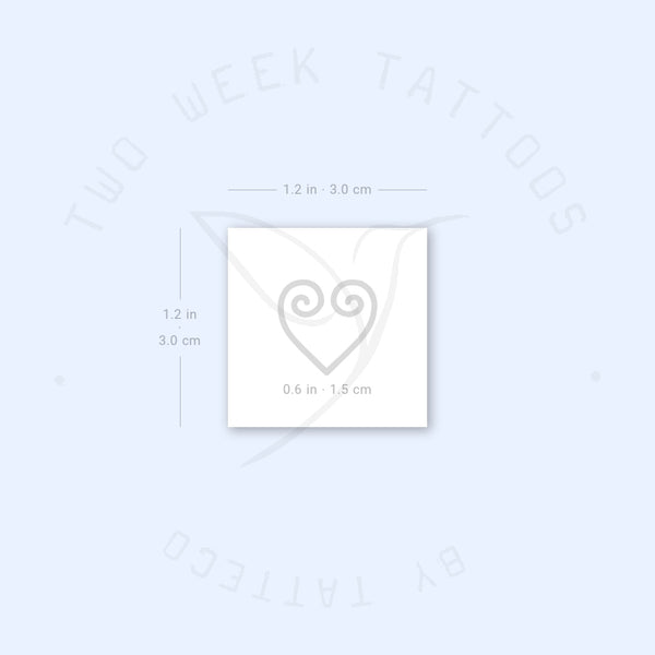 Sankofa Heart Semi-Permanent Tattoo - Set of 2