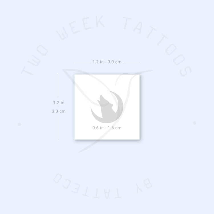 Moon And Wolf Semi-Permanent Tattoo - Set of 2