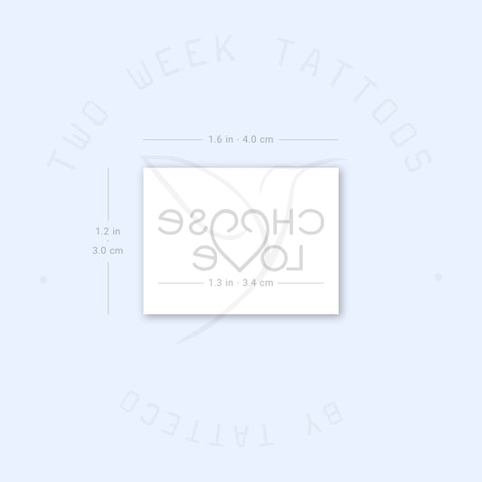 Small Choose Love Semi-Permanent Tattoo - Set of 2