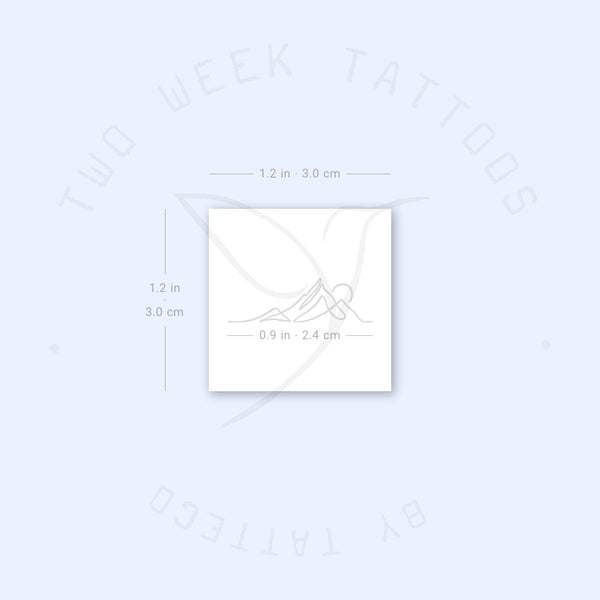 Single Line Mountain Sunset Semi-Permanent Tattoo - Set of 2