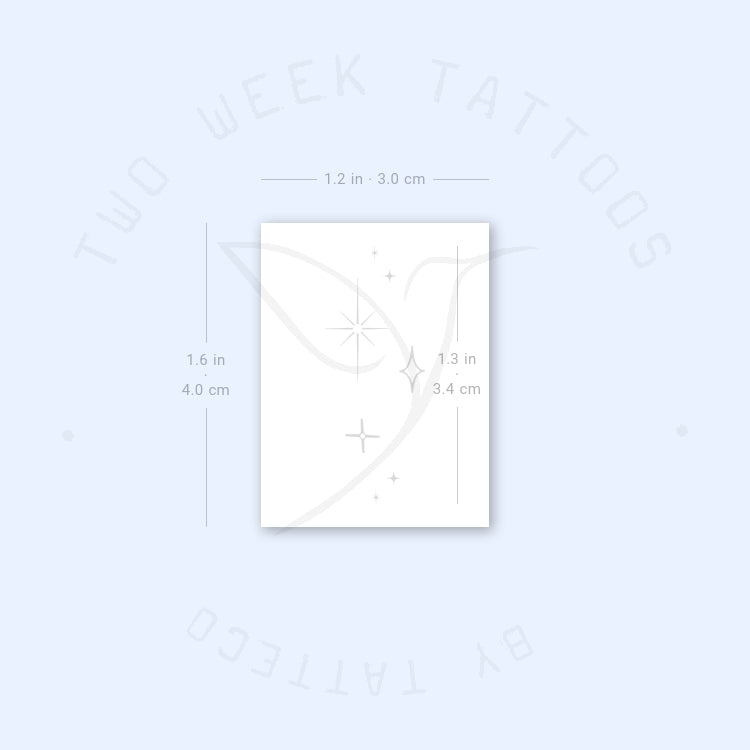 Tatuaje semipermanente de estrellas y destellos - Juego de 2
