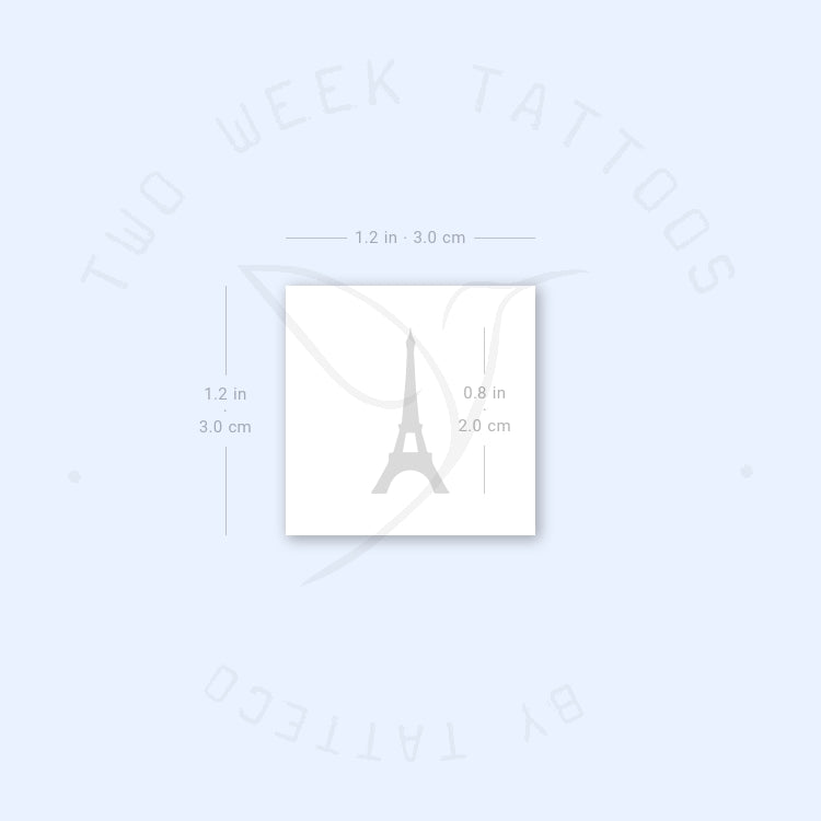 Tatuaje semipermanente minimalista de la Torre Eiffel (juego de 2)