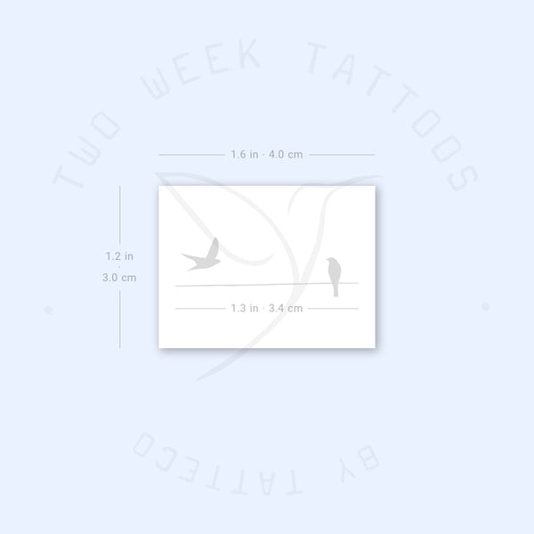 Birds On A Wire Semi-Permanent Tattoo - Set of 2