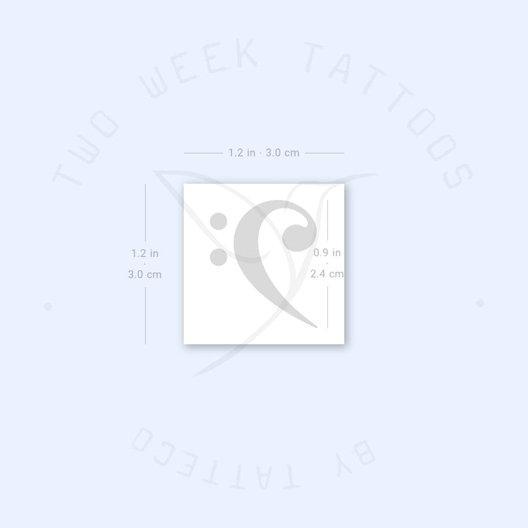 Bass Clef Semi-Permanent Tattoo - Set of 2