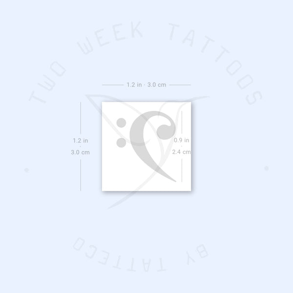 Bass Clef Semi-Permanent Tattoo - Set of 2