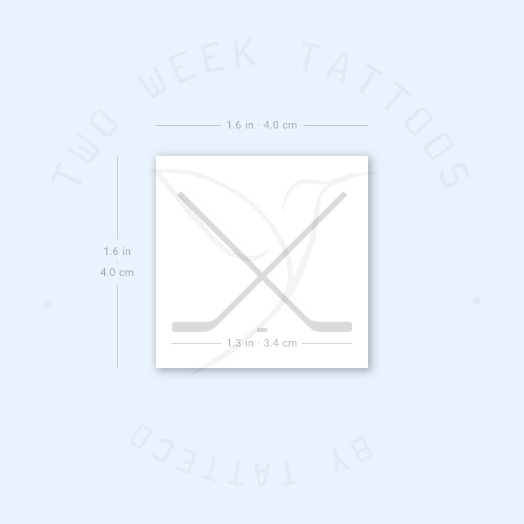Hockey Sticks Semi-Permanent Tattoo - Set of 2