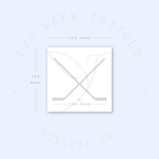 Hockey Sticks Semi-Permanent Tattoo - Set of 2