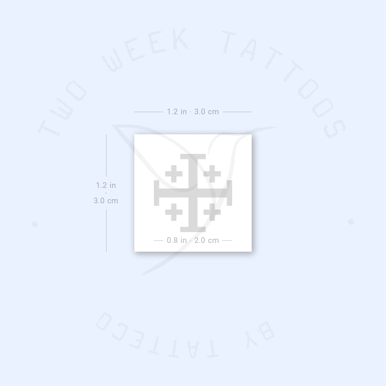 Jerusalem Cross Semi-Permanent Tattoo - Set of 2