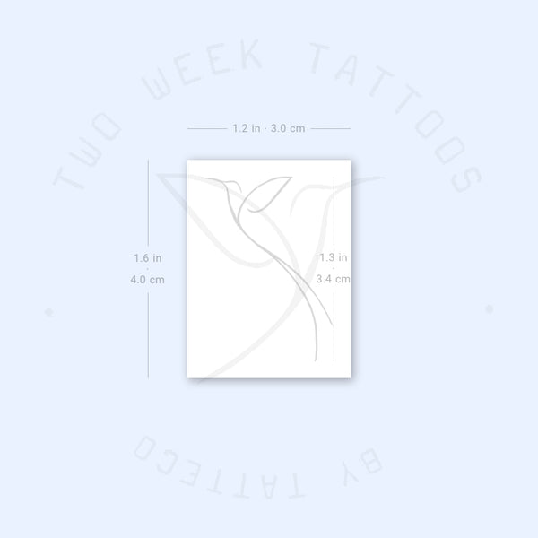 Minimalist Long Tailed Hummingbird Semi-Permanent Tattoo - Set of 2