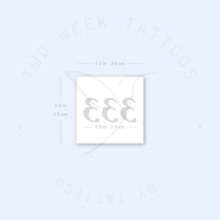 333 Semi-Permanent Tattoo - Set of 2