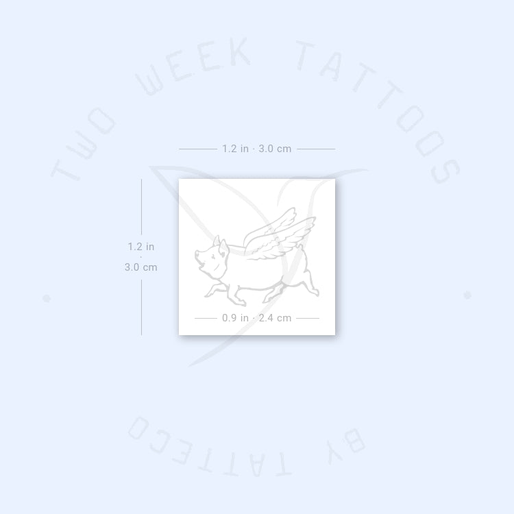 Tatuaje semipermanente de cerdo volador - Juego de 2