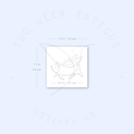 Flying Pig Semi-Permanent Tattoo - Set of 2
