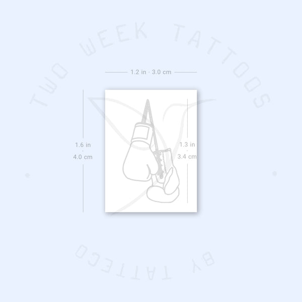Small Boxing Gloves Semi-Permanent Tattoo - Set of 2
