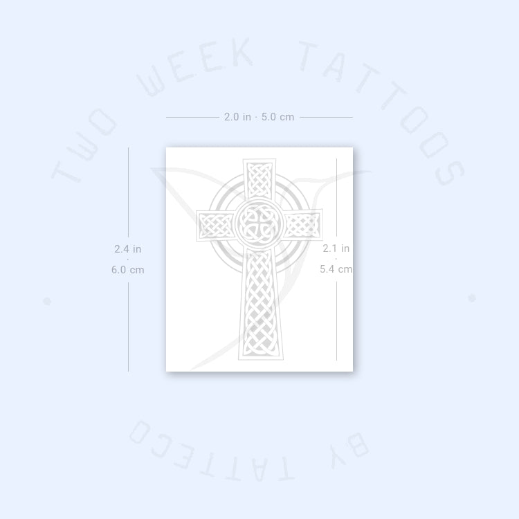 Ornamental Celtic Cross Semi-Permanent Tattoo - Set of 2