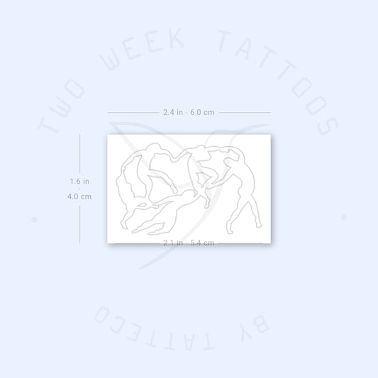 Tatuaje semipermanente con el contorno de la danza de Matisse (juego de 2)