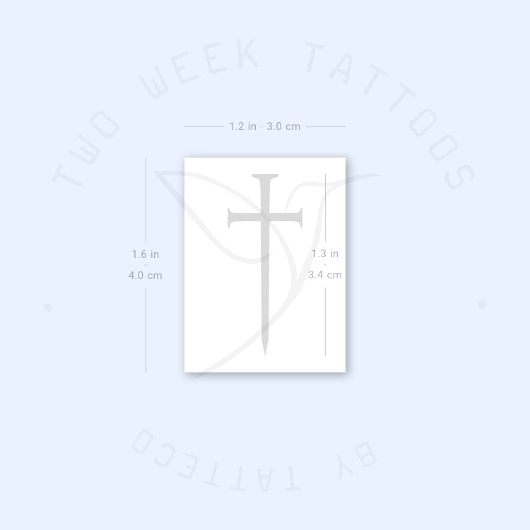 Cross Sword Semi-Permanent Tattoo - Set of 2