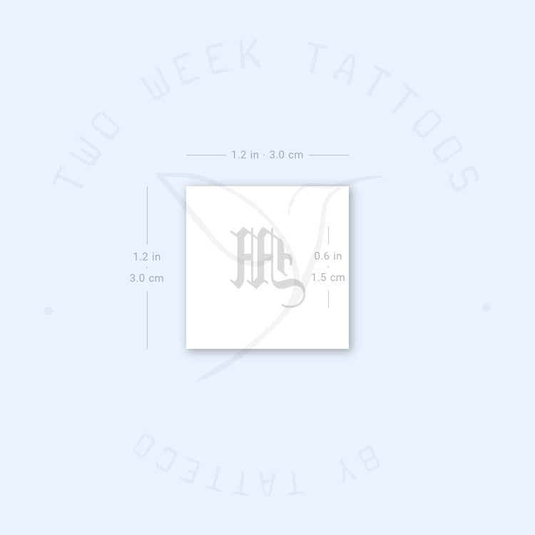 Gothic M Semi-Permanent Tattoo - Set of 2