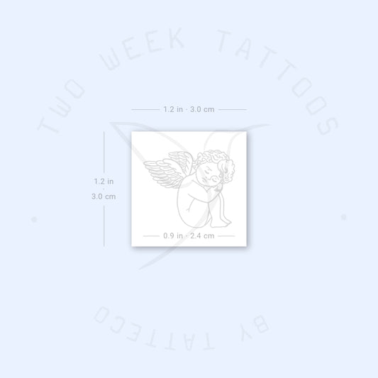 Tatuaje semipermanente de querubín descansando (juego de 2)