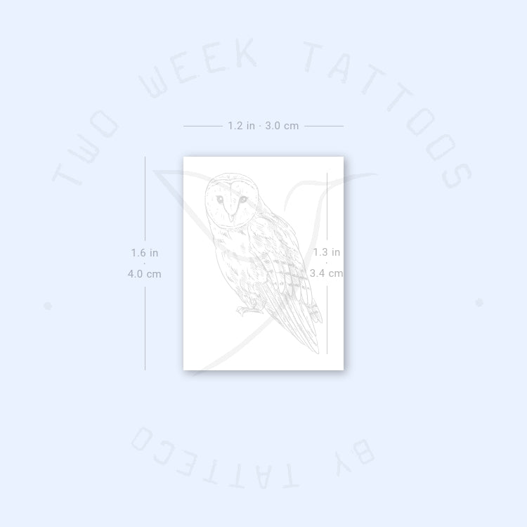 Barn Owl Semi-Permanent Tattoo - Set of 2
