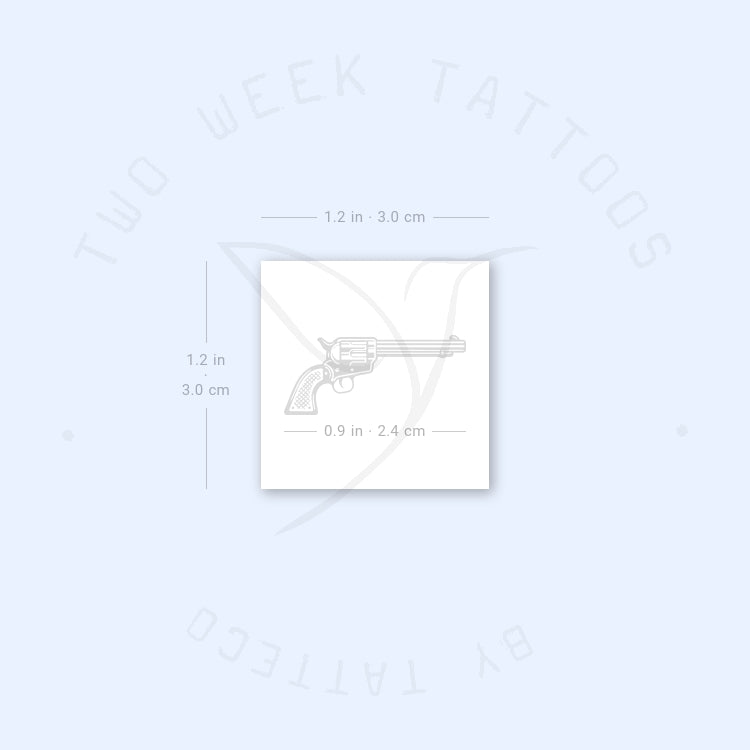 Tatuaje semipermanente de revólver - Juego de 2