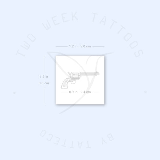 Tatuaje semipermanente de revólver - Juego de 2