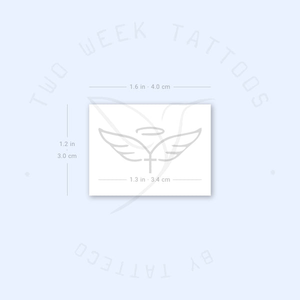 Wings, Cross And Halo Semi-Permanent Tattoo - Set of 2