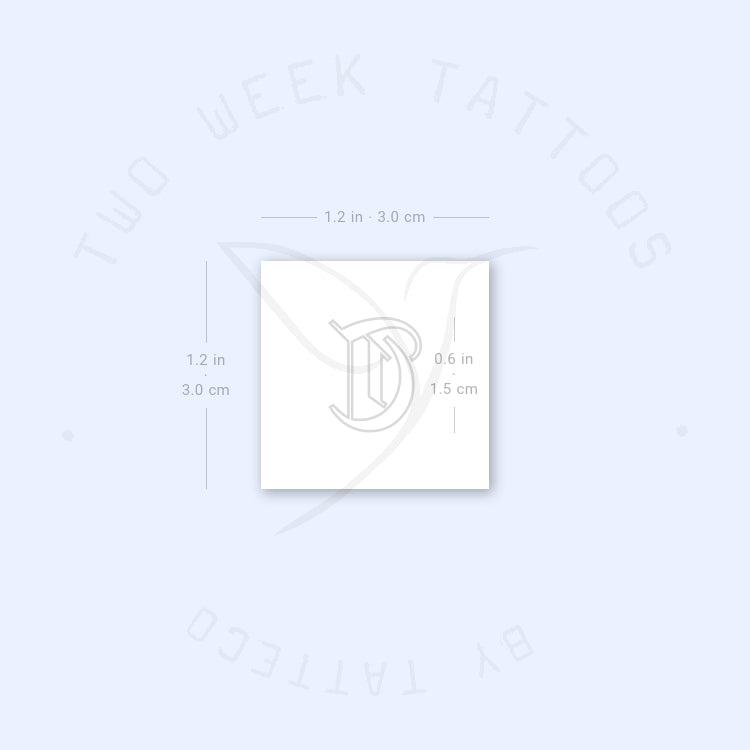 T Gothic Outline Semi-Permanent Tattoo - Set of 2