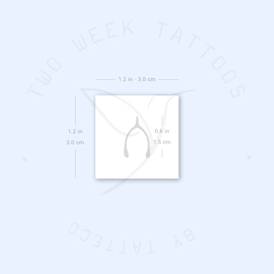 Tiny Wishbone Semi-Permanent Tattoo - Set of 2