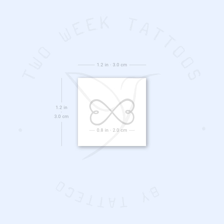 Small Double Infinity Heart Semi-Permanent Tattoo - Set of 2